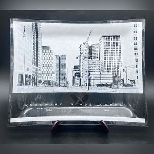 WOODWARD GLASS COMPANY Detroit Advertising Plate 1924 to 1974 VINTAGE 8.5” x 6.5